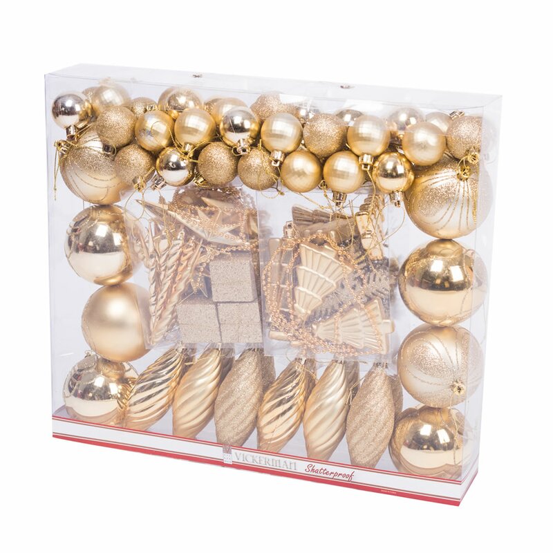 The Holiday Aisle 125 Piece Christmas Ornament Set & Reviews | Wayfair
